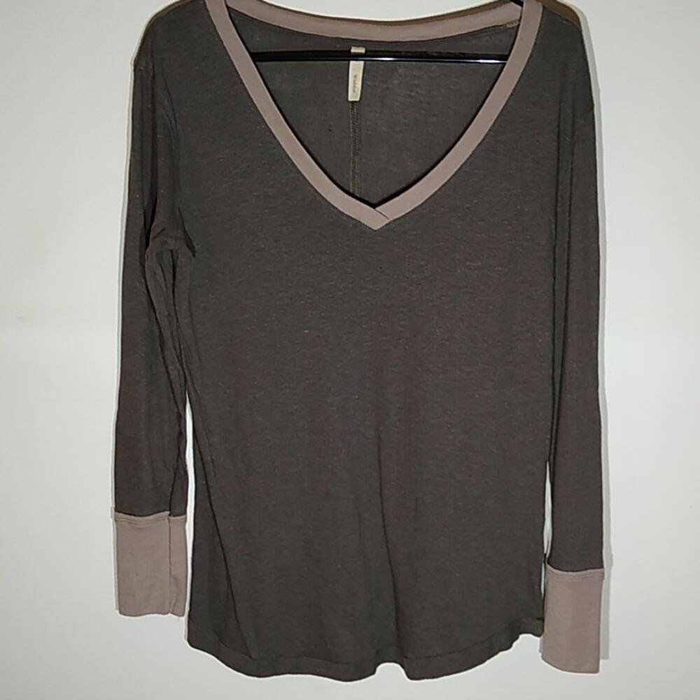 Wishlist Brown and Tan V-Neck Tunic